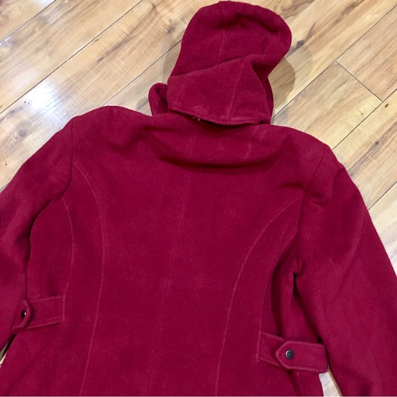 St Johns Bay cashmere red lined winter jacket pea coat wool preppy large XL - Picture 9 of 9